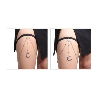 Cute Moon Star Shape Tassel Thigh Chain Leg Chain Harness Gothic Leg Garter Belt Beach Club Rave Party Body Supplies
