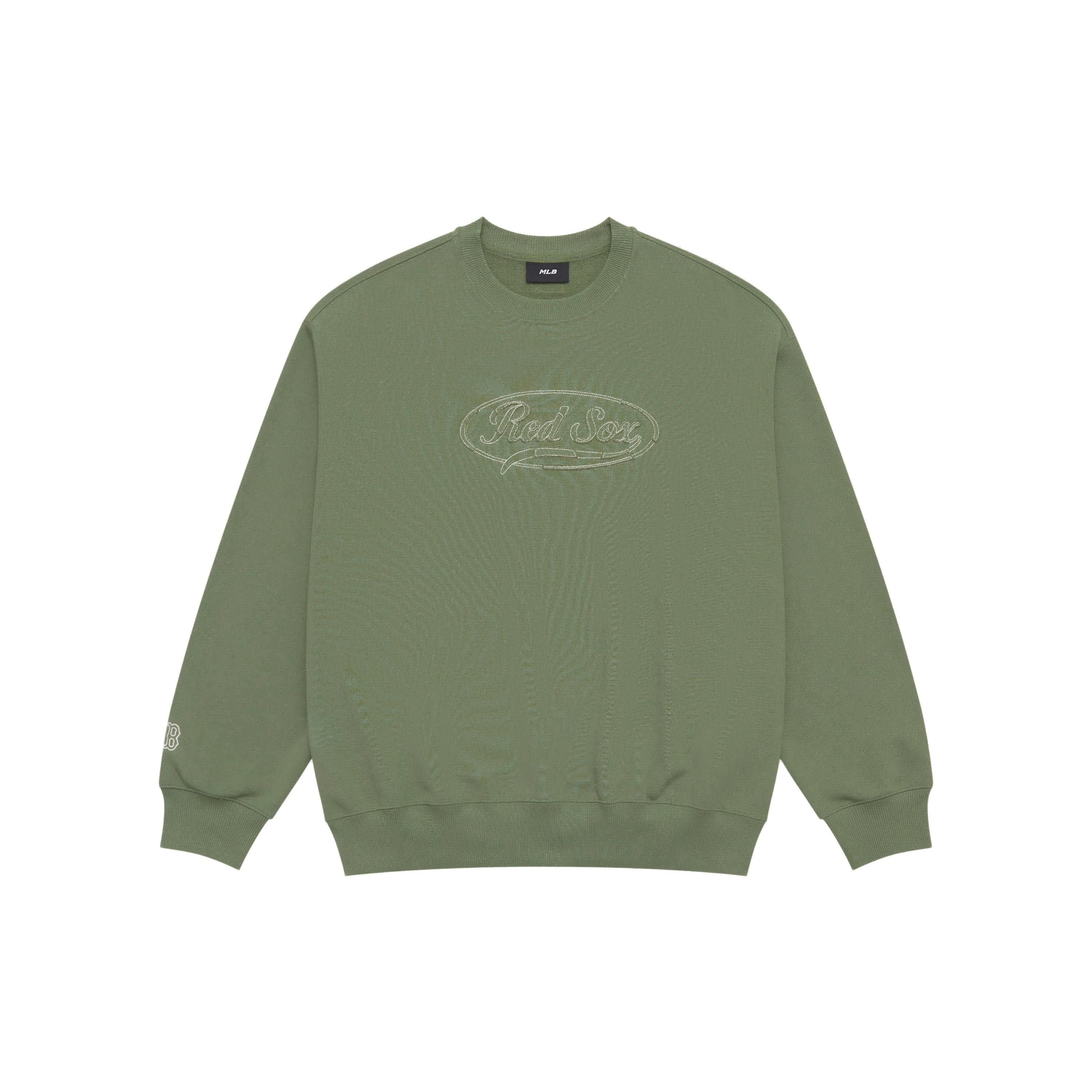 

New MLB Preppy Style Collection Boston Red Sox SS25 Sweatshirt Unisex Green 3AMTV0551-43KAP XXL