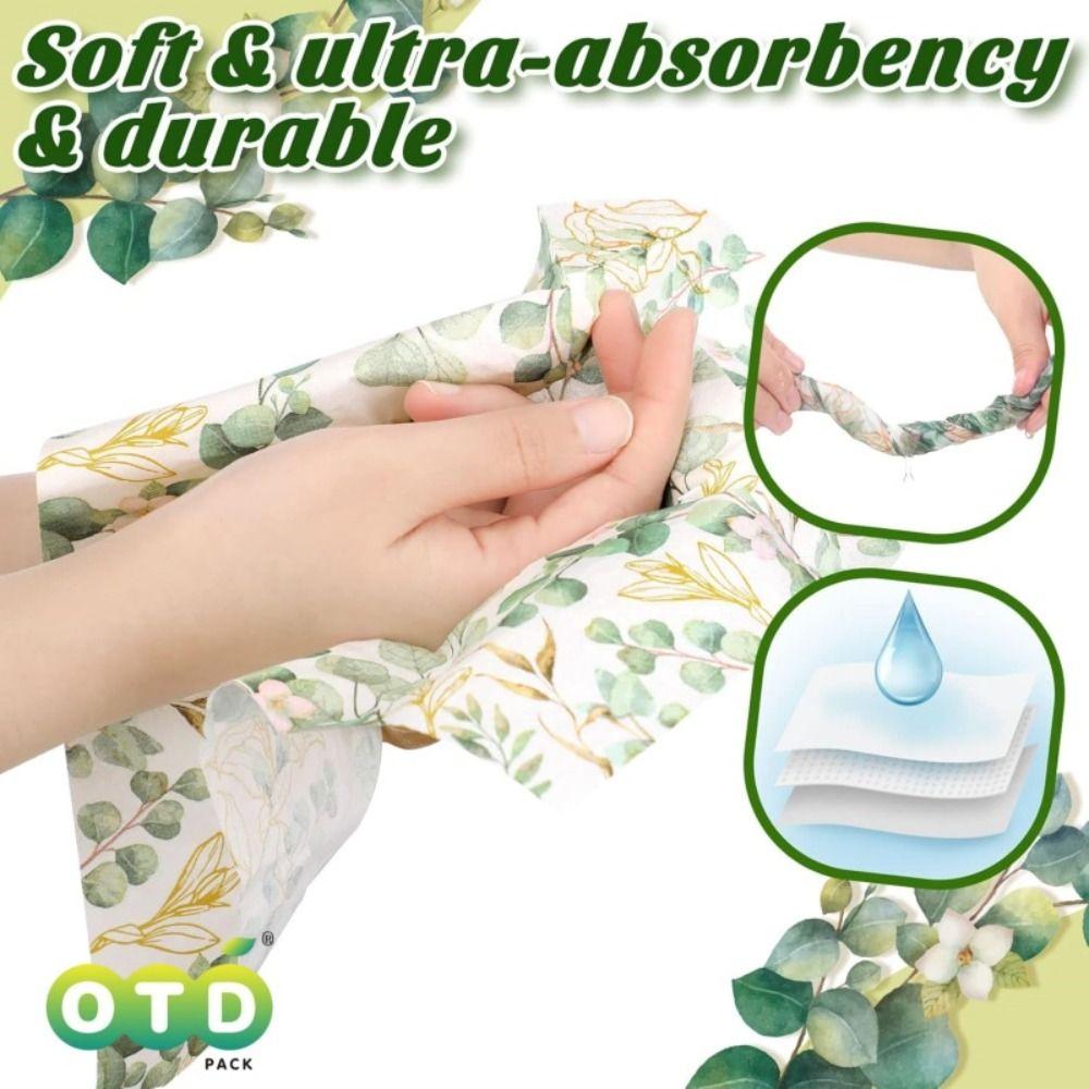 Green Restaurant Hand Towels Elegant Hotel Tableware High Quality Disposable Paper Napkins  Wedding