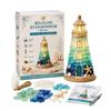 Standing Lighthouse Craft Set with Plastic Parts for Indoor Decoration, Handcrafts Assembly, and Handmade Gifting