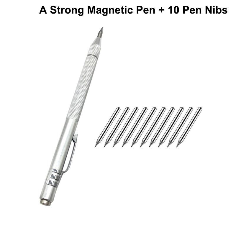 1/10/11Pcs Alloy Scribe Pen Carbide Scriber Pen Metal Wood Glass Tile Cutting Marker Pencil Metalworking Woodworking Hand Tools