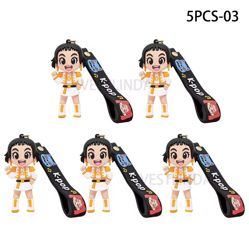 1/10PCS KPOP Demon Hunters Keychain Tiger Character PVC Model Keychain Adorable Harajuku Style Key Ring for Friends Fans Halloween