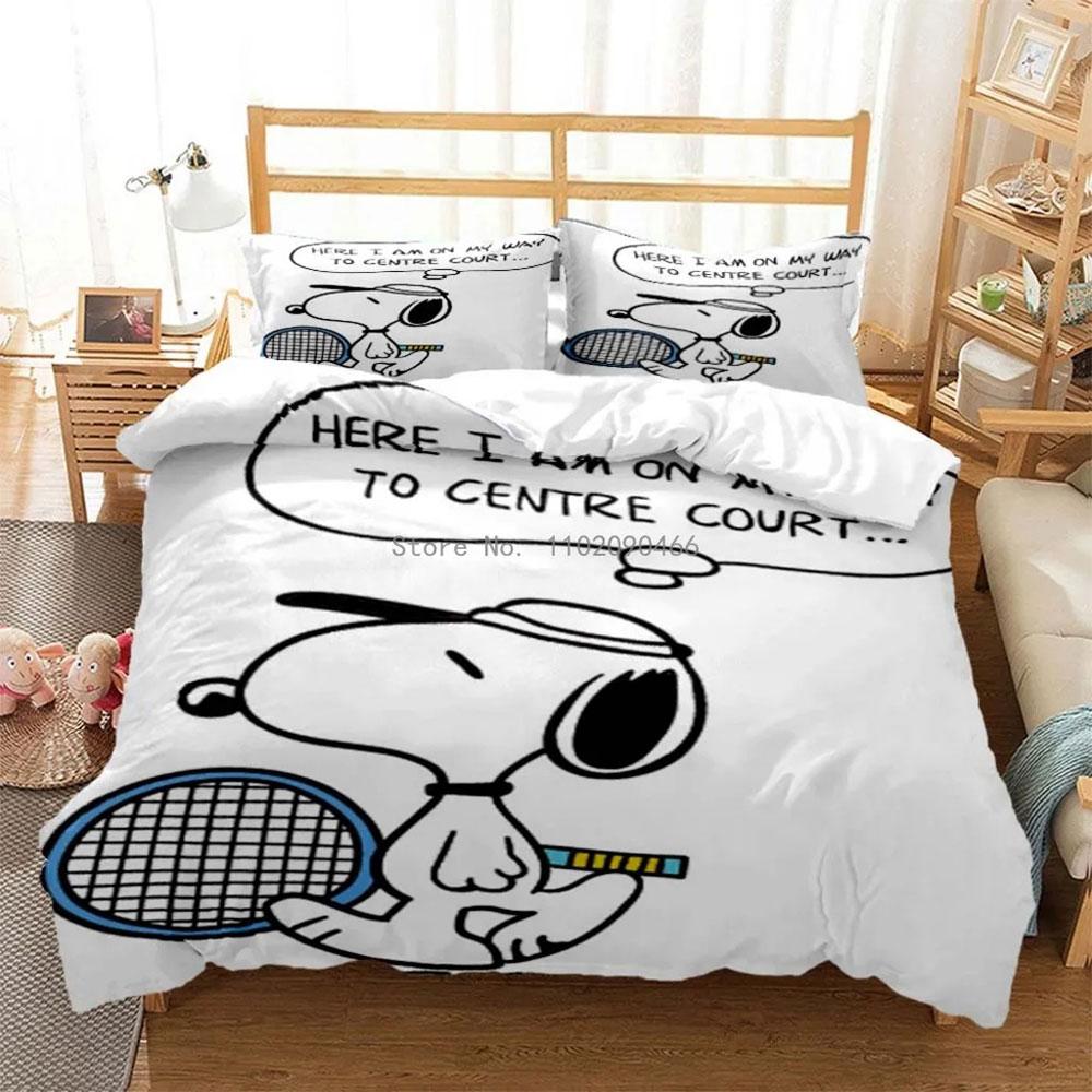 Cartoon Snoopy Bedding Sets 3D Print Comforter Cover Bed Cover Duvet Cover Pillow Case 2-3 Pieces Sets Kids Adult Size