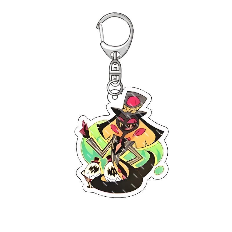 Anime Keychain Hazbin Hotel Cartoon Model AD Alastor Sir Pentious Adam The Exorcist Charm Car Key Ring Bag Accessories Gift