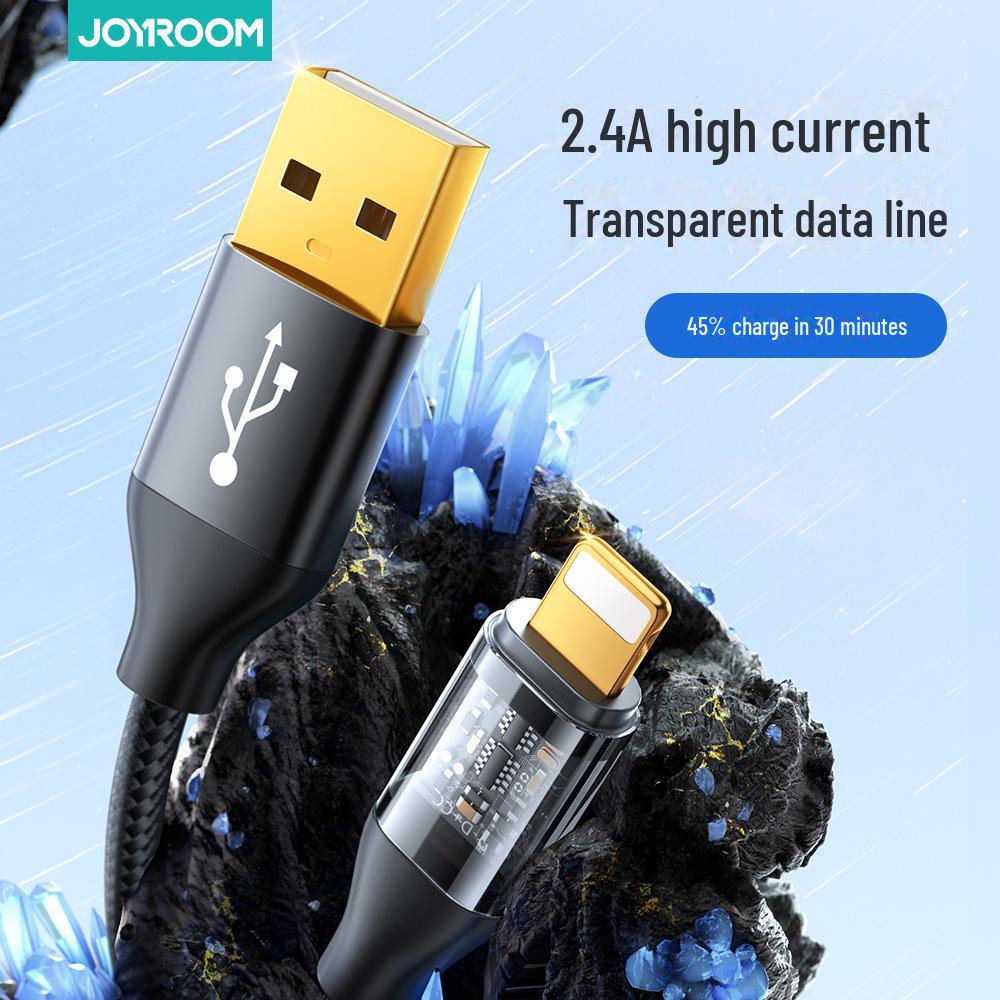 100W Transparent Fast Charging Nylon Braided Data Cable for Mobile Phones