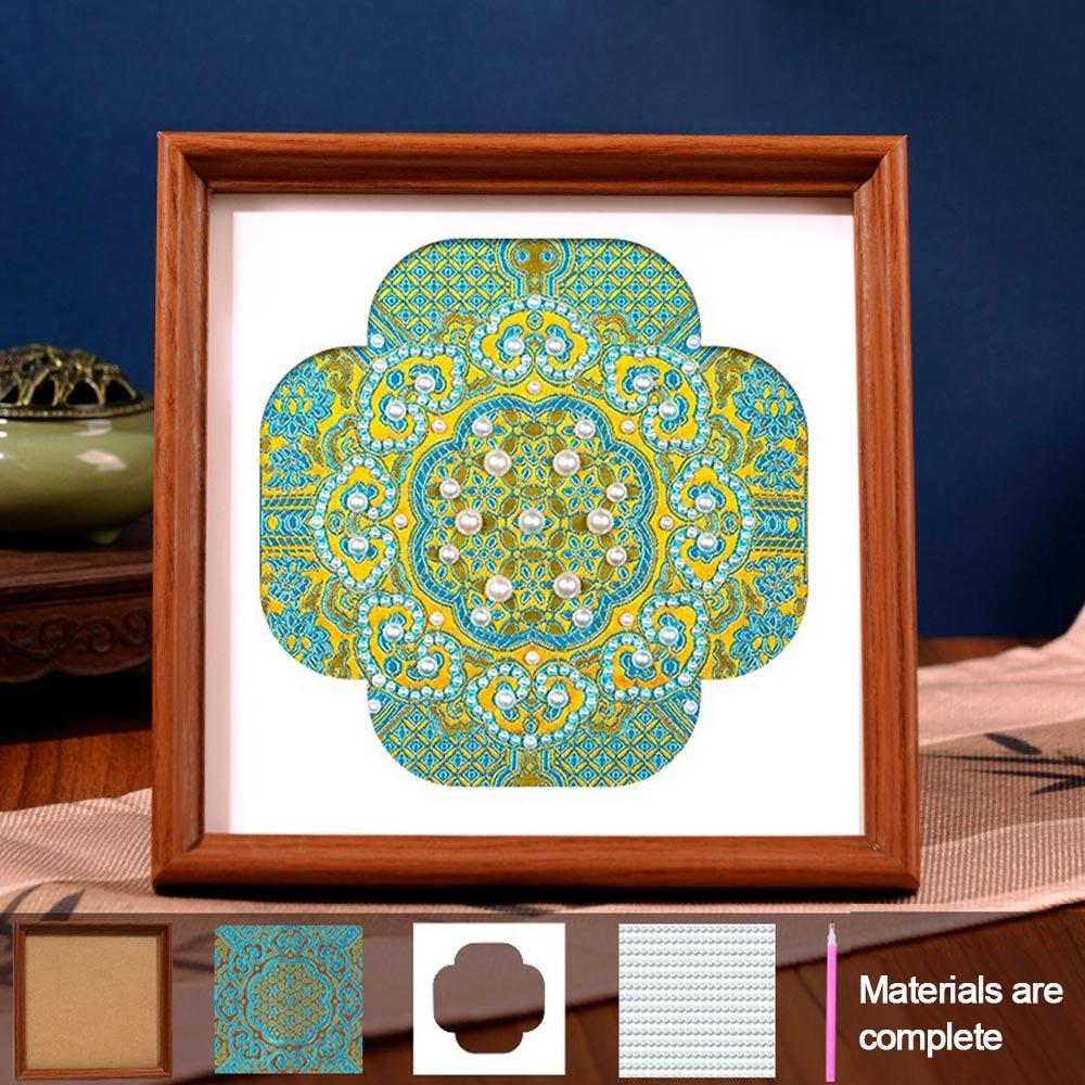 Song Jin Fabric Pearl Paintings Material Kit Engraved Pattern Simulated Pearl DIY Pearl Paintings Kit Handmade
