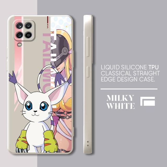 Digital Monster Digimon Cute Phone Case For Samsung Galaxy A02 A31 A51 A70 A03s A11 A50 A21s A01 A71 Square Liquid Cover