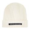 Casual And Unique By Fenrun Letter Print Knitted Hat Thick Striped Warm Cap