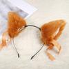 Plush Fox Ear Hair Clip Headband Hair Accessory Cute Furry Fox Ear Hairpin Soft Fox Ear Hairband Ribbon Headdress for