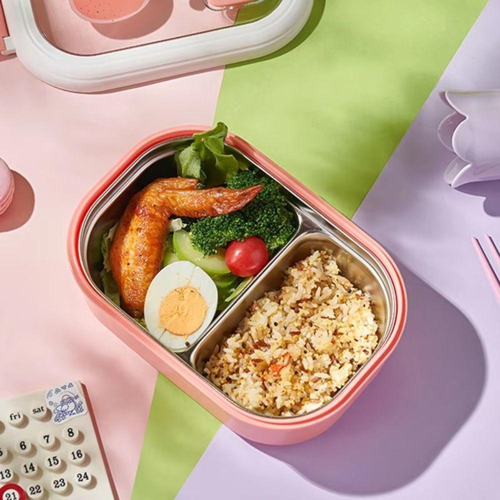 2 Compartments Fruit Lunch Box Leak-Proof Food Storage Box Portable Lunch Container  Girls