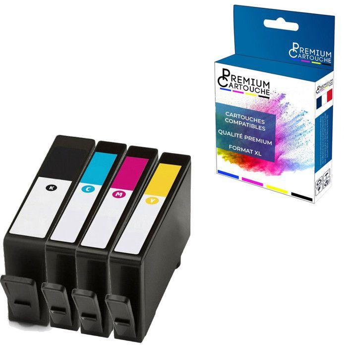 Cartouches compatibles - PREMIUM CARTOUCHE - 912 XL - Noir, Cyan, Magenta, Jaune - Pack de 4