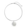 Gold Metal Thin Choker Adjustable Summer Necklace Fashion Sun Pendant Neck Chain  for Women
