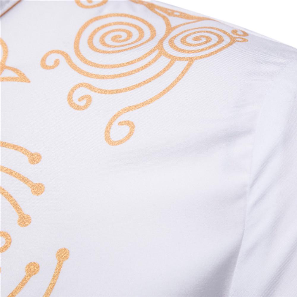 Camicia Dashiki a maniche lunghe con stampa africana di lusso IC, camicetta da uomo autunno inverno