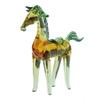 QX2E Glass Zodiacs Horse Figurines Collectibles Glass Animal Statues Ornament Gift