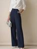 Women's High Waist Solid Color Casual Long Pants with Pockets