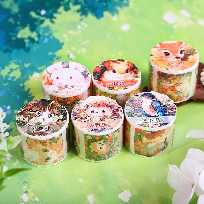 Journal GO 3.5x200cm Cute Small Animals Journal Decoration Washi Tape Kawaii Collage Material DIY Scrapbooking Masking Tape