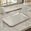 Mirrored Tray Rectangular Handled Serving Tray Kitchenware Decorative Home Decor Mirror Polished