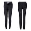 Women Solid Color Drawstring Ankle Tie Slim Stretchy Jeans Plus Size Denim Pants