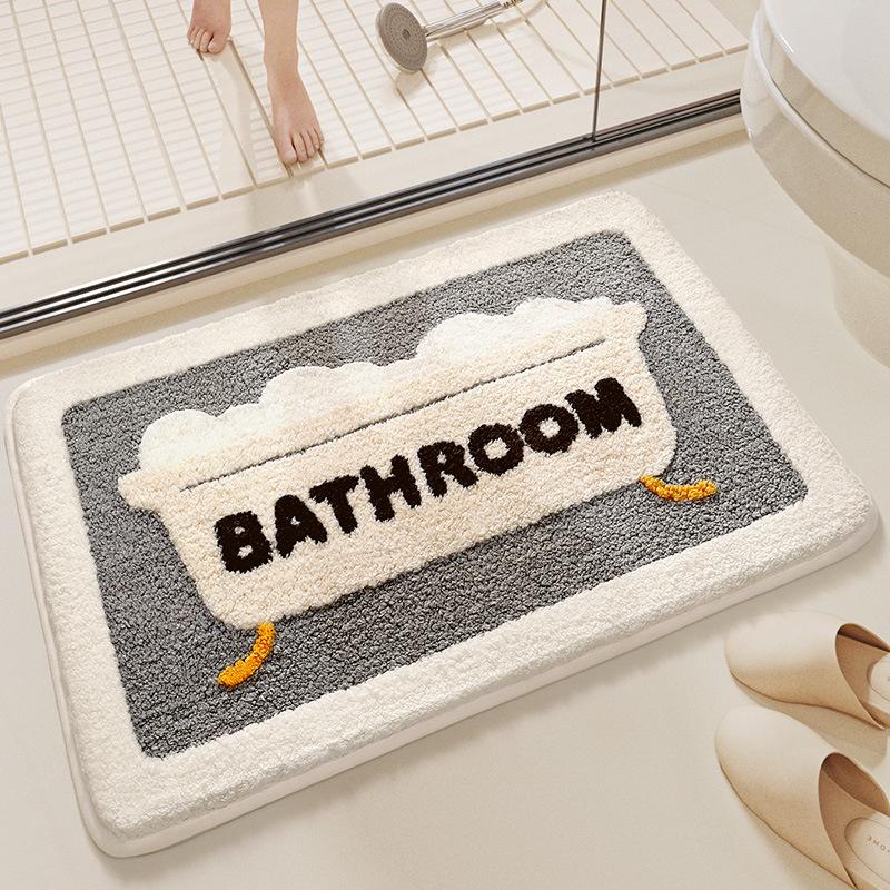 Thickened bathroom absorbent cushion floor, non slippery toilet seat cushion at the bathroom entrance bathroom rug