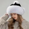 Fox Hair Hat Women's Winter Warm Ear Protection Princess Hat Cute Fur Hat Thickened Whole Leather Rex Rabbit Hair Ski Hat