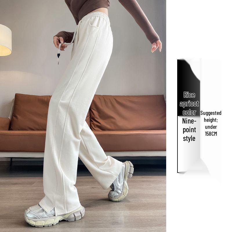 Women's 2026 High-Waisted Wide-Leg Plus Size Summer Pants - Breathable, Straight-Leg Sportswear
