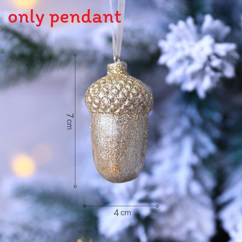 Creative Resin Acorn Deer Antlers Feather Bird Pendant Christmas Decor Props For Festive Scene Enhancement