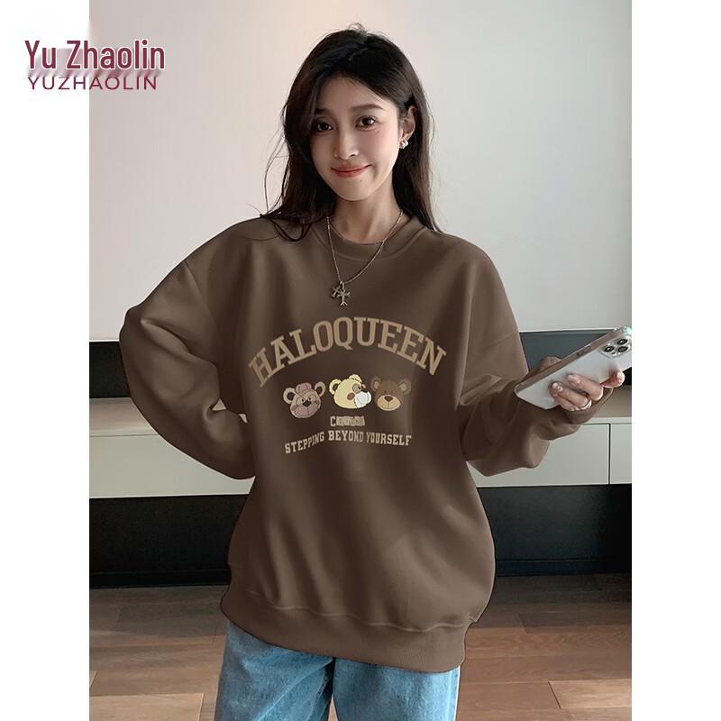 Yuzhaolin Women's Embroidered Bear Casual Sweatshirt