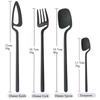 16Pcs Black Cutlery Set Knives Dessert Forks Spoons Dinnerware Set 304 Stainless Steel Tableware Set Home Kitchen Silverware Set