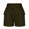 Shorts für Damen, einfarbig, lässig, Sommer, mit Kordelzug, lockere Taschen