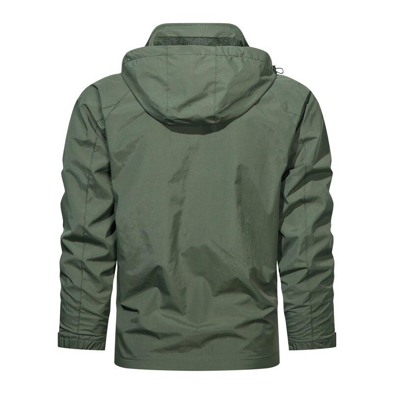 Utomhusjacka Herr Vindjacka Vattentät Andas Hooded Casual Coat Man Outwear Mode Overcoat