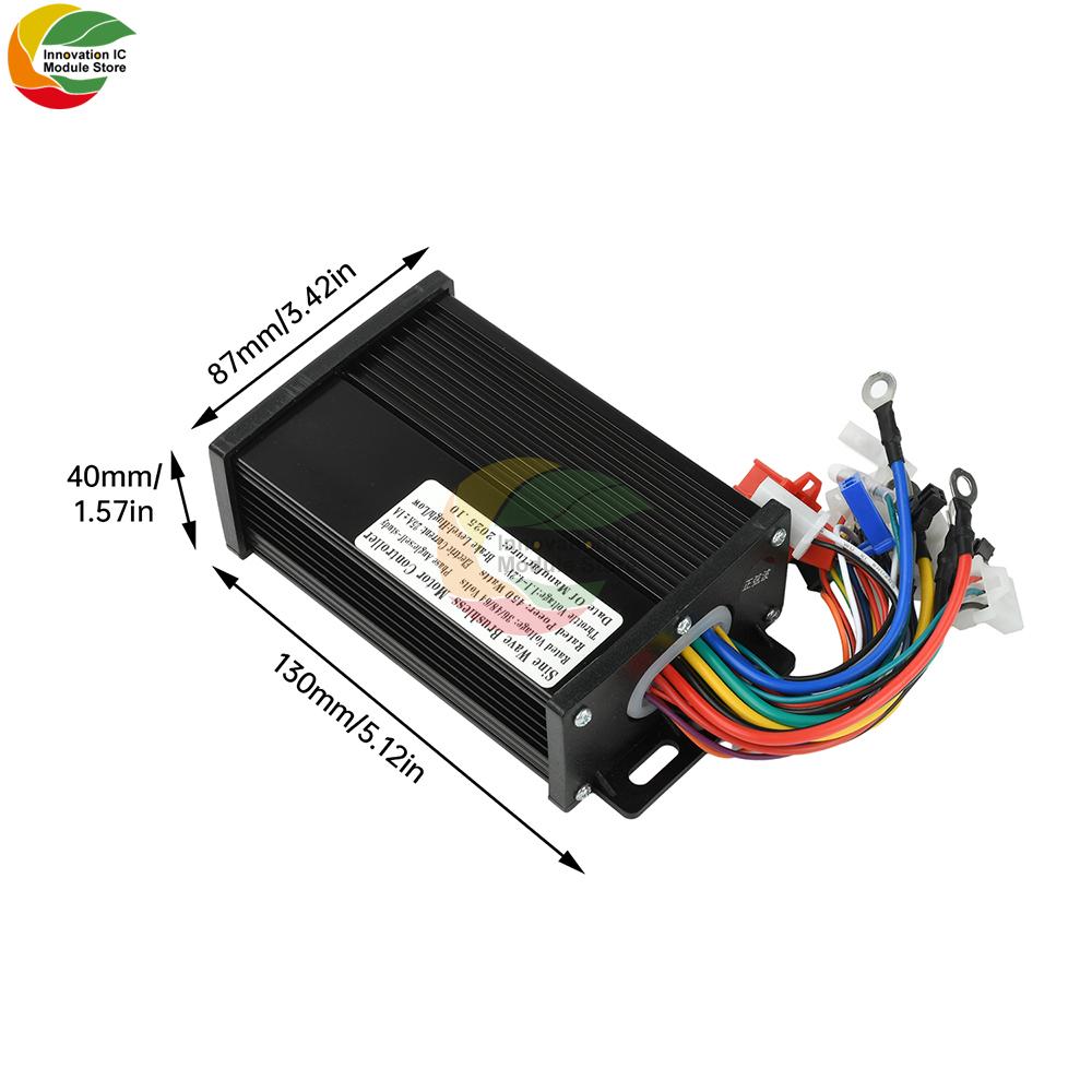 Controlador de Motor sin Escobillas Silencioso de Onda Sinusoidal de Triple Modo de 9 Tubos 36V 48V 64V 450W Adecuado para Bicicletas Eléctricas Scooters