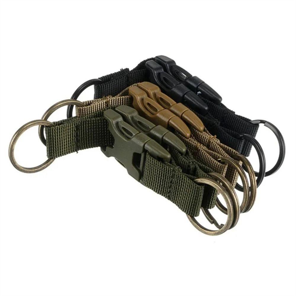 Nylon Webbing Outdoor Molle Clip Quick Release Camping Keychain Holder Durable Hiking Climbing