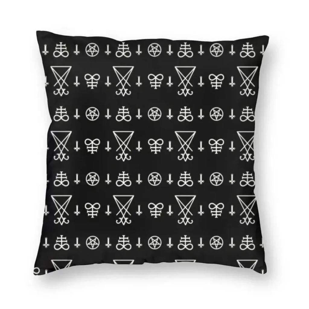 Diabeł Baphomet Damask Hail Satan Poszewka na poduszkę Szatański Krzyż Lewiatana Poszewka na poduszkę do rzucania na sofę Poszewka na poduszkę Wystrój domu  x