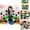 Cute Panda Plush Toy, Long Fur Soft Stuffed Animal, 30cm/55cm Height, Pp Cotton Filling