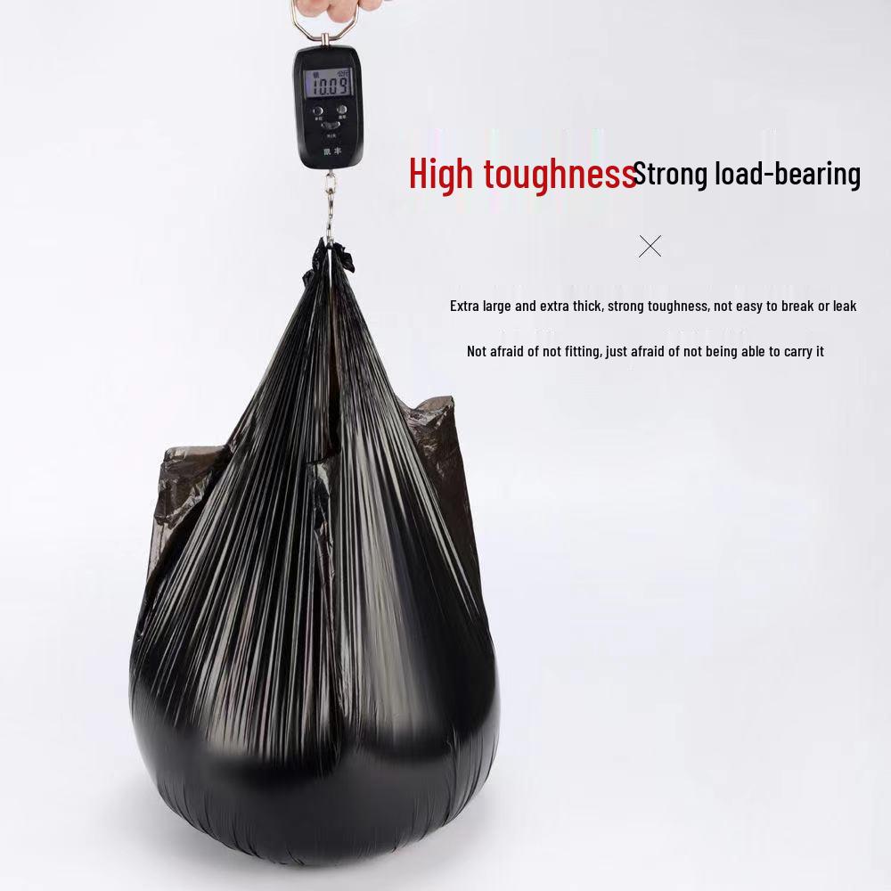 Extra Thick Black Handheld Trash Bags - Point-Break Style, Disposable Vest Design