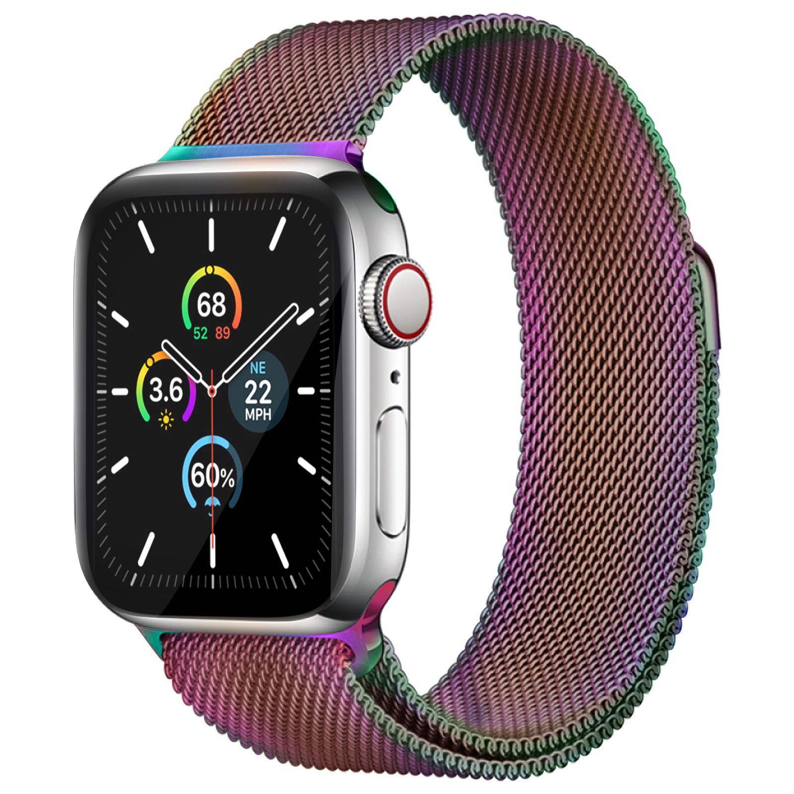 

AHASTYLE WG42-1 For Apple Watch 10 46mm/Ultra 2/Ultra 49mm/9 8 7 45mm/SE (2023) SE (2022) SE 6 5 4 44mm/3 2 1 42mm Milanese Wrist Band Rose Gold