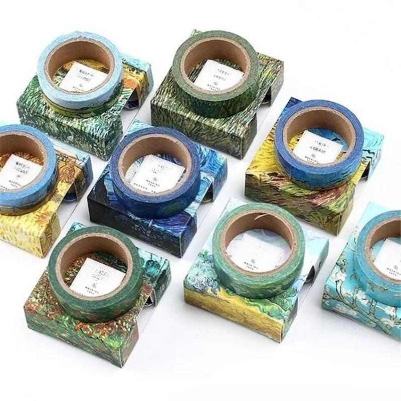 1.5cm Washi Tapes DIY Van Gogh Painting Paper Masking Tape Decorative Adhesive Tapes Scrapbooking Stickers DIY Decorative Label