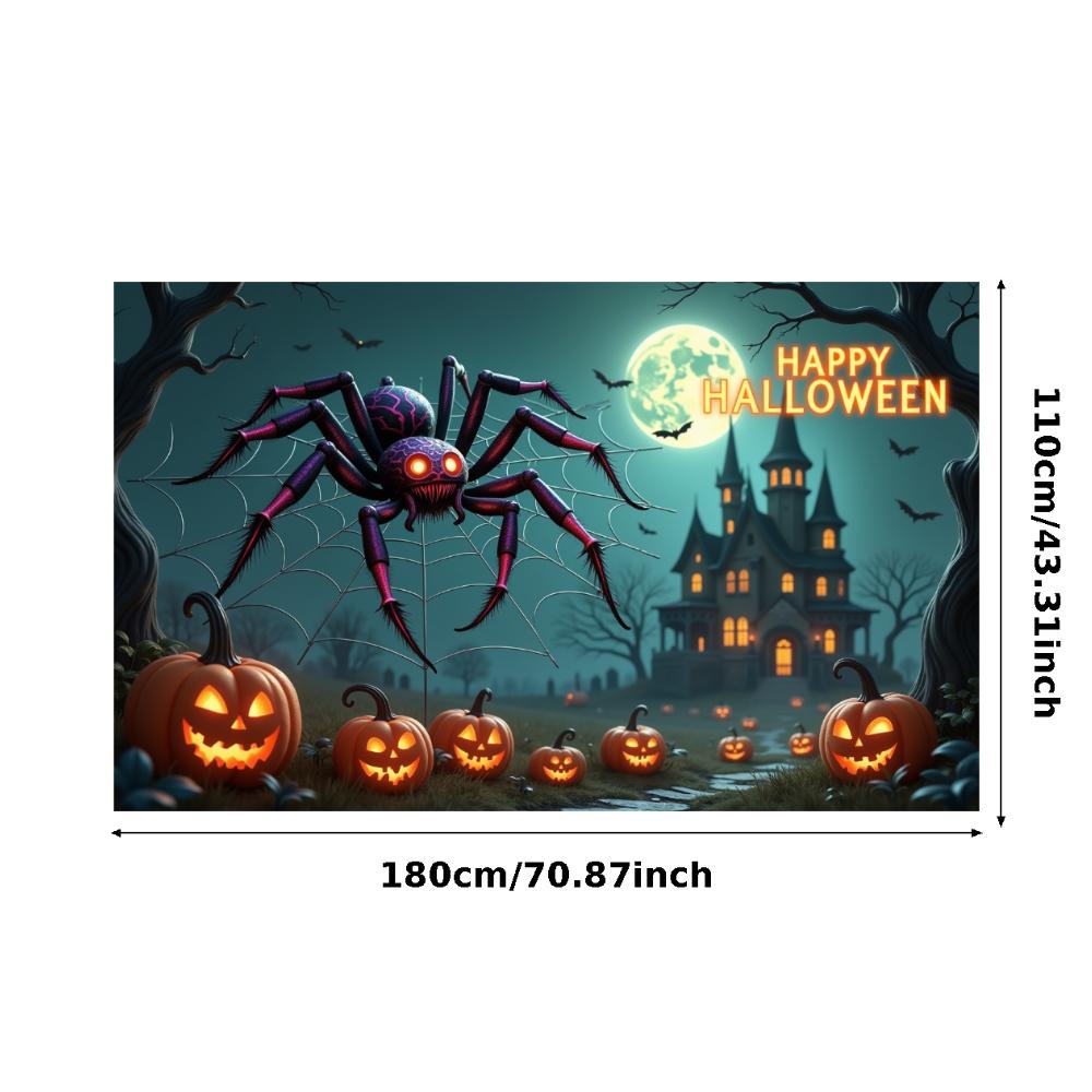 Halloween Banner Haunted Effect Halloween Party Banner Pumpkin Backdrop Pumpkin Illustration Night Theme Banner For Haunted