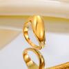 Minimalist Smooth Irregular Geometric Ring for Women,Gold Color Stainless Steel Rings,Vintage Jewelry Gift