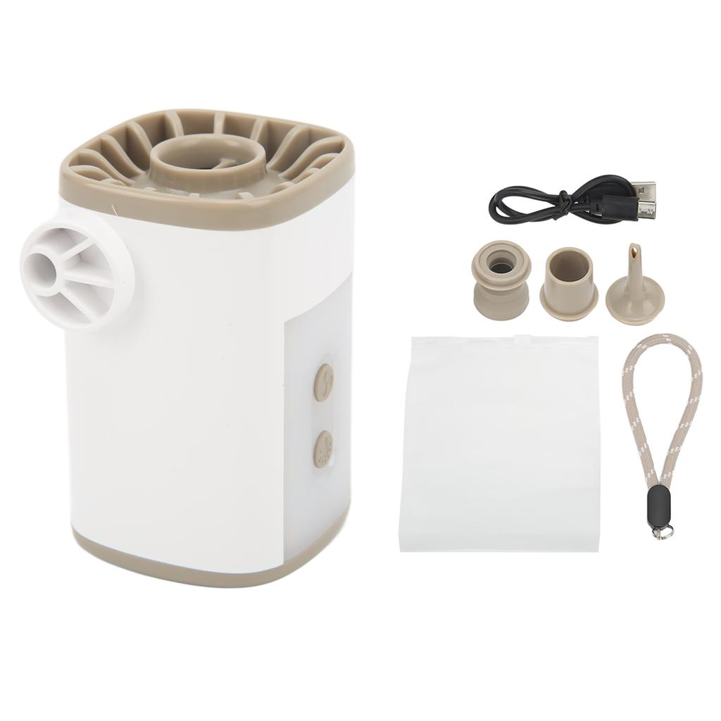 Portable Air Pump 2 Nozzles 2 Modes 3600mAh Battery USB Charging Multifunction Air Mattress Pump with LED Light