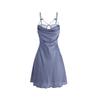 DZ Rose Satin Lace See-Through Deep V Suspender Skirt with Outer Robe Home Set