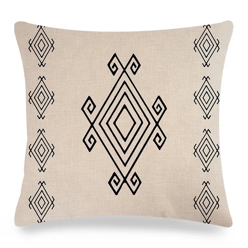

Geometric Cushion Room 45x45cm Pillowcover Cases Linen/Cotton Cover Decoration Bohemian Aztec Pattern Throw Home Living Pillow 45 45CM