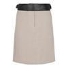Skirt With Removable Leather Belt Beige