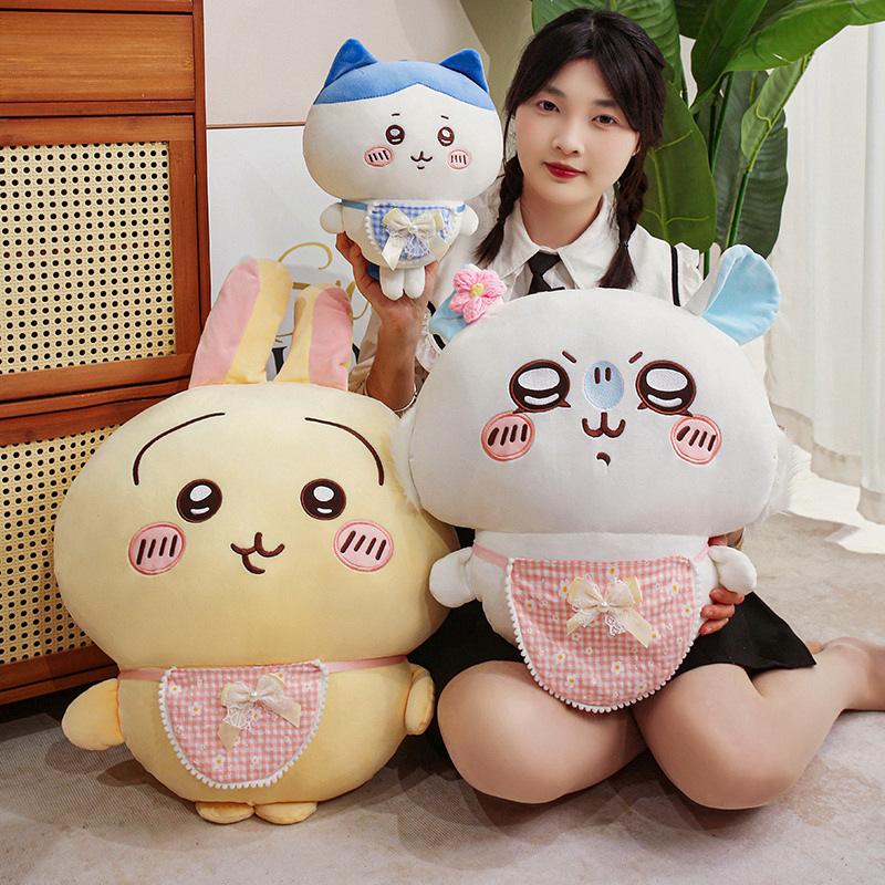 Cute Hachiware Plushies Usachi Wear Clothes Usagi Plush Toy Adorably Chiikawa Hachi Self-deprecating Bear Stuffed Doll Kids Gift