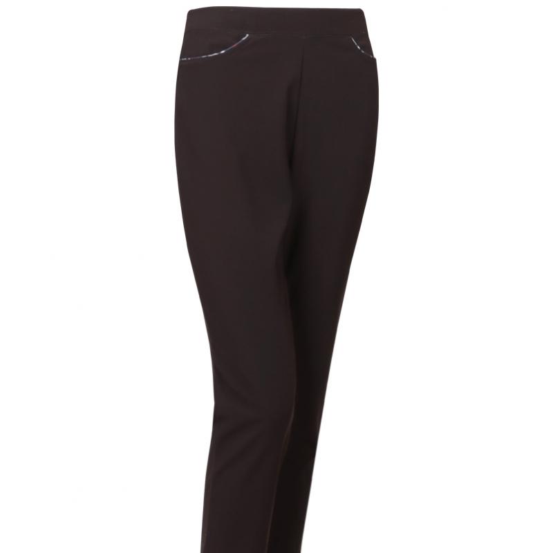Shop Women Stretch Waistband Plain Slacks Navy Ace Wpt 1576