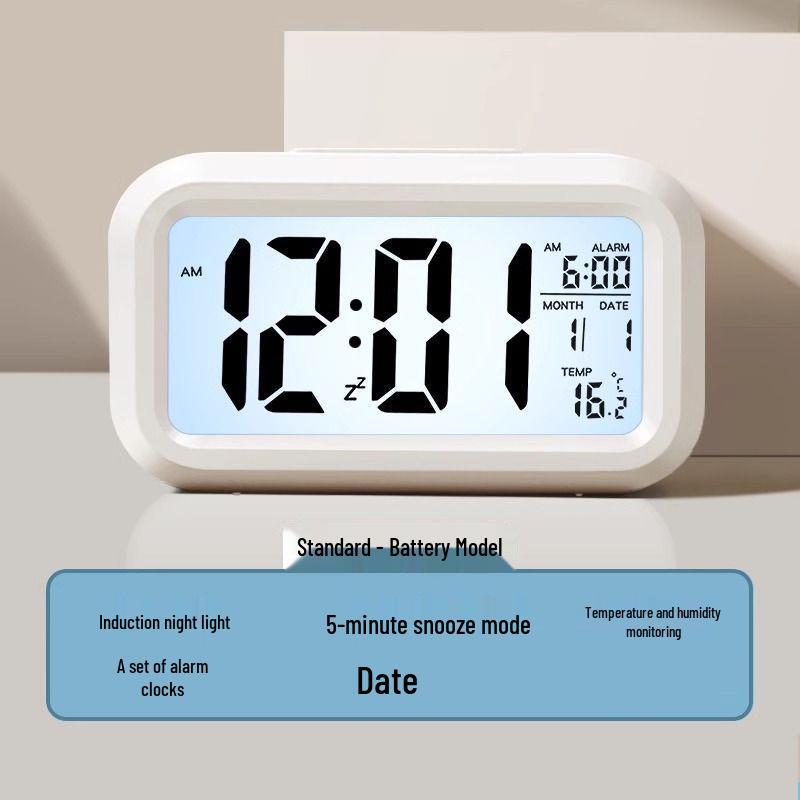 Smart Multi-functional Desktop Alarm Clock with Mute Mode and Long Battery Life