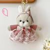 Rabbit Family Bunny Keychain with Clothes Plush Rabbit Key Ring  Car Key Chain