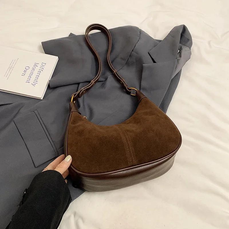 Small PU Leather Underarm Bags Lady Shoulder Bag for Women  Winter New Trend Crossbody Bag Y2K Handbags AVE
