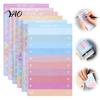 Office Memo Stationery Gradient Checklist Sticky Notepad, Self-stick To-do List Pads, Macaron Color Portable To Do Tearable Planner Pad for