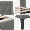 Bed Frame with Headboard Dark Grey Velvet